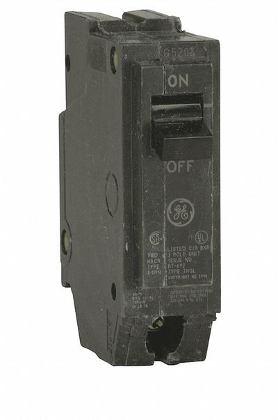 GE Miniature Circuit Breaker: THQC, 25 A, 120/240V AC, Single Phase, 10kA at 120/240V AC - THQC & THHQC Series, Unit-Mount GE Miniature Circuit Breakers