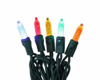 LED Holiday String Lights: PC Bullet Shape, 25 ft Lg, Blue/Green/Orange/Red/Yellow, 50 LEDs, 2.6 W (MPN 60RG16). Key specifications — attr1262652: APPROVED VENDOR; attr1262659: Blue/Green/Orange/Red/Yellow.
