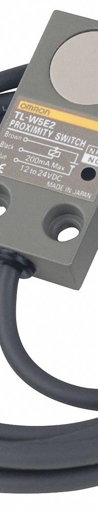 OMRON Inductive Rectangular Proximity Sensor: Non-Terminated Cable, Shielded, 3 Wires, 10-30V DC, NC (MPN TL-W5E2). Key specifications — Brand: OMRON; AC Supply Voltage Rating: Not Rated; DC Supply Voltage Rating: 10-30V DC.