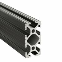 T-Slot Framing System: 10 Series, 10 ft Lg, 2 in x 1 in, Black, Double, Grooved, 6 Slots (MPN 1020-BLACK-120). Key specifications — System of Measurement: Inch; Finish: Anodized; Product Type: T-Slot Profile; Material: Aluminum; Yield Strength: 35,000 psi; Manufacturer Part Number: 1020-BLACK-120; Brand: 80/20.