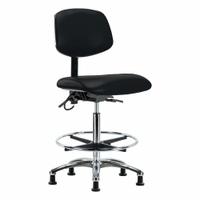 ESD Task Chair: Vinyl, Armless, Ht Range 26 1/4 in to 36 in, 18 1/2 in Seat Wd, 17 in Seat Dp, Black (MPN BR-ESD-VHBCH-CR-T0-A0-CF-EG-ESDBLK). Key specifications — Foot Support: Yes; Back Tilt Backward: 13.5°; Back Tilt Forward: 10.5°; Base Material: Aluminum; Brand: APPROVED VENDOR; Product Type: ESD Task Chair; ESD-Safe: ESD-Safe.