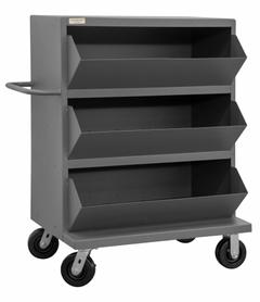 APPROVED VENDOR Mobile Storage Bin: 24 in x 24 in x 49 1/4 in, 3 Compartments, Gray (MPN MSB3-2036-95). Key specifications — Color: Gray; Brand: APPROVED VENDOR.