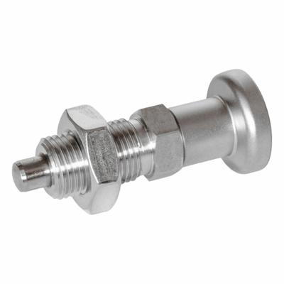 JW WINCO Indexing Plunger: Nonlocking, 316 SS, M10x1 Thread - Nonlocking Pull-Knob Indexing Plungers with Jam Nut