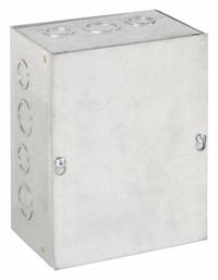 HOFFMAN Enclosure: Steel, 8 in x 6 in x 4 in, NEMA 1, Solid Cover, Screw On, Included, Galvanized (MPN ASG8X6X4). Key specifications — Brand: HOFFMAN; Closure Method: Screws; Knockouts: Included.