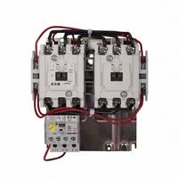 EATON NEMA Magnetic Motor Starter: Reversing, 3 Poles, NEMA Size 1, 27 A, 120V AC Coil (MPN AN59DN0A5E005). Key specifications — Brand: EATON; Auxiliary Contact Form: 1NO; Coil Voltage: 110/120V AC; Phase: Three; Operator: None; Operator Controls: None; Auxiliary Contacts Included: 1NO; Signaling Features: Pilot Light.