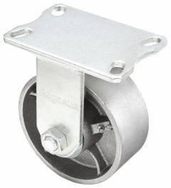 APPROVED VENDOR Plate Caster: Corrosion-Resistant, Rigid, Iron, 6 in Wheel Dia, 3 in Wheel Wd, Rigid (MPN P27R-D060NR-16). Key specifications — Wheel/Tread Color: Black; Brand: APPROVED VENDOR; Roll Up: Rigid.