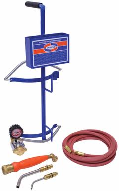 UNIWELD Air/Acetylene Kit: Swirl Flame, CGA-520, External Lighter, Twister Series, 12.5 ft Hose Lg (MPN 89601). Key specifications — Kit Series: Twister; Compatible Fuel Cylinder Size: B; Included Acetylene Regulator CGA Number: CGA-520; Included Tip Manufacturer Part Number: A-11; Connection Type: Quick Connect; Manufacturer Part Number: 89601; Brand: UNIWELD; Item: Torch Kit with Stand.