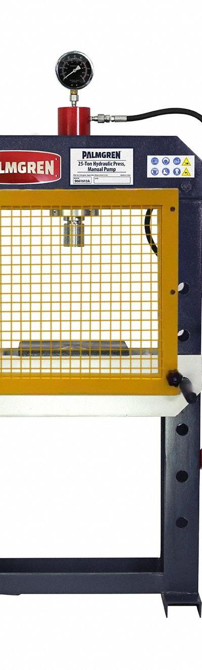 PALMGREN Hydraulic Press: Manual, H-Frame, 25 ton - Manual H-Frame Hydraulic Presses