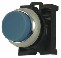 EATON Extended Push Button: Blue, 22 mm Mounting Size, Metallic, Maintained (MPN M22M-DRH-B). Key specifications — Brand: EATON; Action: Maintained; Series: M22; Push Button Material Type: Metallic.