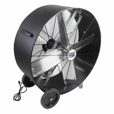 MAXX AIR Cooling Fan: 36 in Blade Dia, 120V AC, Mobile, 3/4 hp, Belt Drive - High-Velocity Industrial Floor Fans