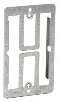 NVENT CADDY Communication Mounting Bracket: Steel, Silver, For 1 Gangs, 0.33 in Overall Dp (MPN MP1). Key specifications — Brand: NVENT CADDY; For Number of Gangs: 1; Accessory Type: Low-Voltage Mounting Plate; Color: Silver; Material: Steel.
