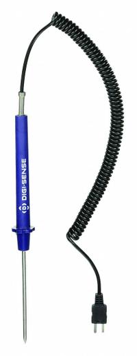 OAKTON Penetration Temperature Probe: -250°F to 400°F /-150°C to 204°C, 4 in Probe Lg, Type K (MPN WD-08516-65). Key specifications — Brand: OAKTON; Accuracy: ±3 °F/1.1 °C or ±0.4 % of Reading Above 212 °F/100 °C; Handle Type: Straight.