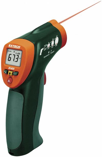 EXTECH Infrared Thermometer: IR400-NIST, Included, Max Temp/Min Temp, Fixed @ 0.95 to 0.95 - Standard Infrared Thermometers