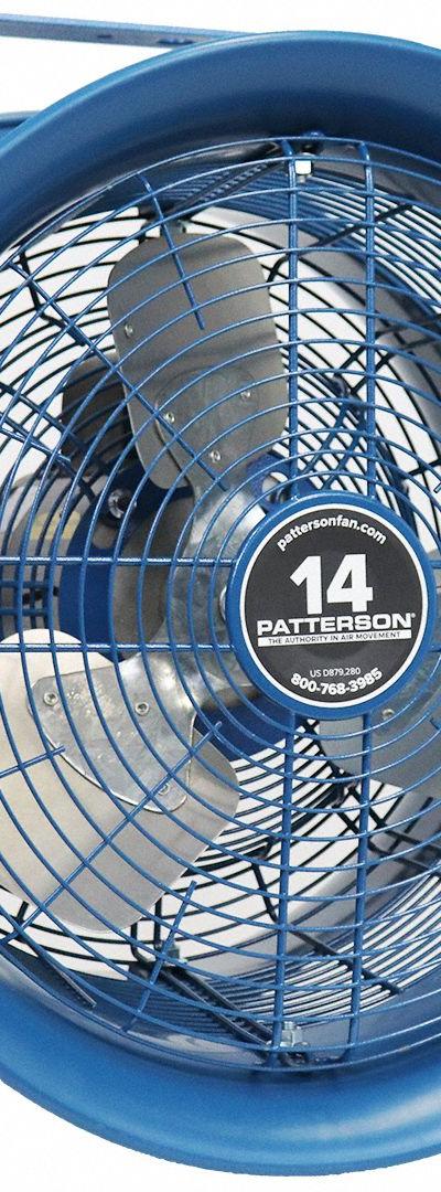 PATTERSON Mounted Fan: 14 in Blade Dia - High-Velocity Industrial Wall-Mount Fans