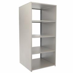 TENNSCO Boltless Shelving: Starter, Medium-Duty, 36 in x 36 in, 78 in Overall Ht, 5 Shelves, Steel (MPN LS-5-3636-6). Key specifications — Finish: Powder Coated; Maximum Post Load Capacity: 3,500 lb with Beams Evenly Spaced at 24 in; Decking Material: Steel; Color: Light Gray; Beam Profile: Low Profile; Brand: TENNSCO; Side Panel: Closed (Starter); Open (Add-On).