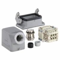 Modular Rectangular Connector Kit: Signal, Han 16B, Han(R) 6 B, Contacts: 6+PE, Screw, 10330060000. Key specifications — Connection Type: Screw; Manufacturer Part Number: 10330060000; Modular Connector Size Designation: Han(R) 6 B; Kit Includes: Fixing Screw (M3); Wire Size - Maximum: 14 AWG; Number of Poles: 6+PE; Brand: HARTING; IP Rating: IP65.