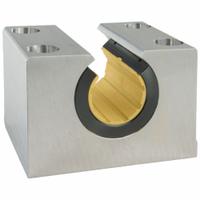 THOMSON Mounted Plain Linear Bearing: Single, 3/4 in Inside Dia, Polymer, PLBM, 0.26 in (MPN PLBM20OPN). Key specifications — Liner: Polymer; Material: Anodized Aluminum.