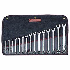 WRIGHT Wrench Set: Steel, Full Polish, 15 Tools, 15 Range of Head Sizes, 15° Head Offset Angle, Std (MPN 952). Key specifications — attr309520: Full Polish; attr309519: Steel; attr309509: 15; attr324929: WRIGHT; attr309512: Tool Roll; attr309522: No; attr309533: Yes.