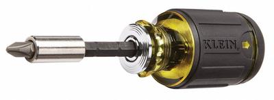 KLEIN TOOLS Multi-Bit Screwdriver: Phillips/Slotted/Square Tip - General Purpose Multi-Bit Screwdrivers