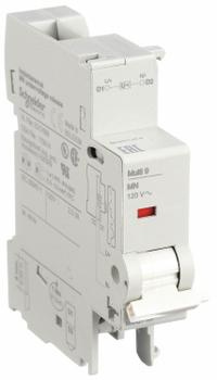SCHNEIDER Undervoltage Release: Undervoltage Release, Multi 9 Circuit Breakers, 120V AC/24V DC (MPN M9A27107). Key specifications — For Use With: Multi 9 Circuit Breakers; Voltage: 120V AC/24V DC; Number of Poles: None; Brand: SCHNEIDER; Accessory Type: Undervoltage Release.
