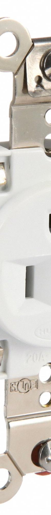 HUBBELL Receptacle: Hospital Grade Fed. Spec., Single, 5-20R, White, 125V AC, 20 A, 2 Pole / 3 Wire (MPN HBL8310W)