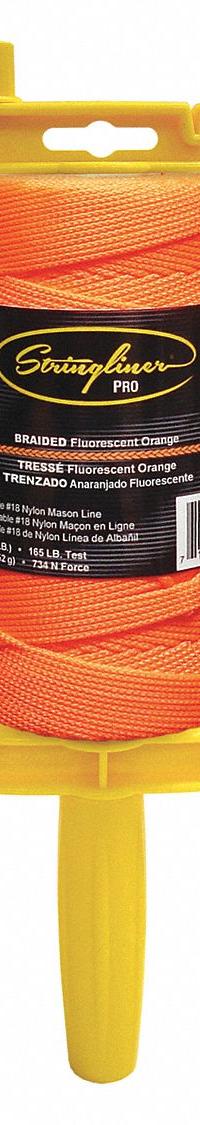 STRINGLINER Mason's Line Reel: Line Type Braided, Material Polyethylene, 1,000 ft Overall Lg (MPN 25759). Key specifications — attr1008700: Polyethylene; attr1008699: Braided; attr1004994: STRINGLINER; attr1004995: Mason's Line Reel.