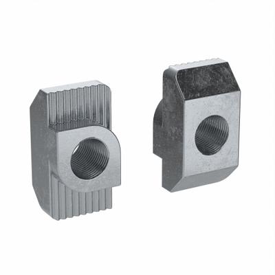 FATH INC. Hammer Nut: M8 Size, For 10 mm Slot Wd, 45 Series, Single Center, Zinc-Plated - Drop-In T-Nuts