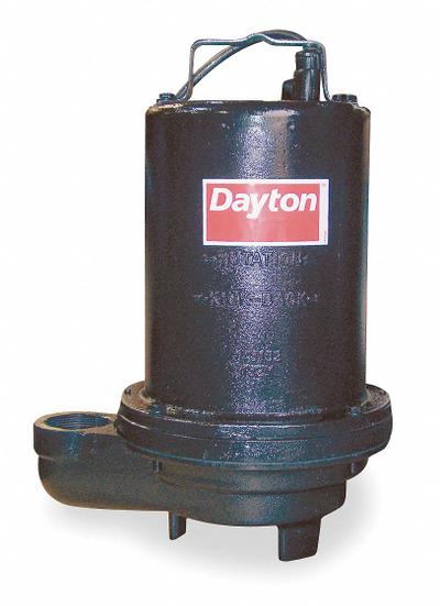 Dayton Effluent Pump: 1 hp, 240V AC, Three Phase, 85 gpm Flow Rate @ 10' of Head - General Purpose Effluent Pumps