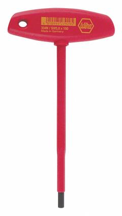 WIHA Hex Key: 0 Ball Ends, 10 mm Tip Size, Metric, Short, Chrome Vanadium Molybdenum, Black Oxide, T (MPN 33449). Key specifications — attr1205521: WIHA; attr1205526: Black Oxide.