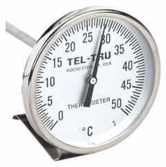TEL-TRU Laboratory Dial Thermometer: 0°C to 50°C, +/- 1% Accuracy, 8 in Stem Lg, Celsius (MPN LT225R-8/23100875). Key specifications — Accuracy: +/- 1%; Brand: TEL-TRU; Temperature Units: Celsius.
