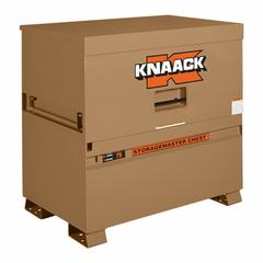 KNAACK Piano-Style Jobsite Box: 48 in W x 30 in D x 49 in H, 38.2 cu ft, Tan (MPN 79-KL). Key specifications — attr1116233: Tan; attr1116253: KNAACK; attr1222022: Includes Proprietary Recessed Padlock.