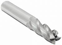 CLEVELAND Square End Mill: Carbide, 4 Flute, 1/4" Mill Dia, 1-1/8" LOC, 3" OAL (MPN C61854)
