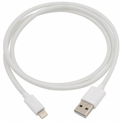 MOBILESPEC Standard USB Cable: Lightning End 1, Type A End 2, White, 36 in Lg - Standard USB & Lightning Cables