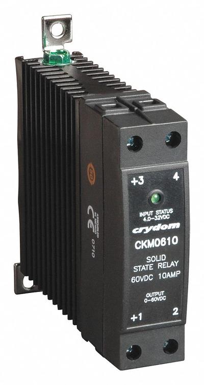 CRYDOM Solid State Relay: DIN-Rail & Surface Mounted, 10 A Max Output Current - Combination DIN-Rail & Surface-Mounted Relays