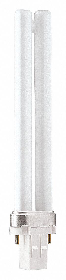 PHILIPS Compact Fluorescent Bulb: 2-Pin (GX23), PL-S, Fluorescent, 2700K - CFL Twin-Tube Plug-In Lamps
