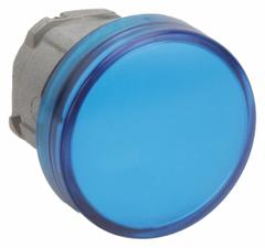 SCHNEIDER ELECTRIC Pilot Light Head: 22 mm Panel Mounting Hole Dia, Blue, Smooth, LED, XB4 Series (MPN ZB4BV063). Key specifications — Brand: SCHNEIDER; Compatible Lamp Module Type: Universal LED Module; Compatible with Series: XB4.