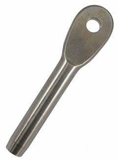 LOOS Eye End Fitting: 7/32 in Compatible Rope Dia, 3/8 in Swaged Outside Dia, 5/16 in Eye Inside Dia (MPN 668-7X). Key specifications — attr988202: Stainless Steel; attr988213: 316 Stainless Steel; attr988221: LOOS.