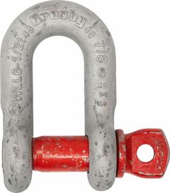 CROSBY D-Shackle: Chain Shackle, 13,000 lb Working Load Limit, 1 7/16 in Wd Between Eyes, Silver (MPN 1019294). Key specifications — Body Color: Silver; Brand: CROSBY.
