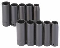 PROTO Impact Socket Set: 1/2 in Drive Size, Small Set (0-50 pieces) Set Size, 10 Pieces, Black Oxide (MPN J74201). Key specifications — attr1204251: PROTO; attr1215453: 1/2 in; attr1215454: 13 mm to 21 mm.