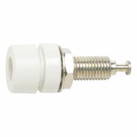 POMONA Banana Jack: 1 1/4 in Lg, 15 A Max Current Measurement, 2,500 V Max Volt Measurement (MPN 1581-9). Key specifications — Manufacturer Part Number: 1581-9; Brand: POMONA; Color: White.