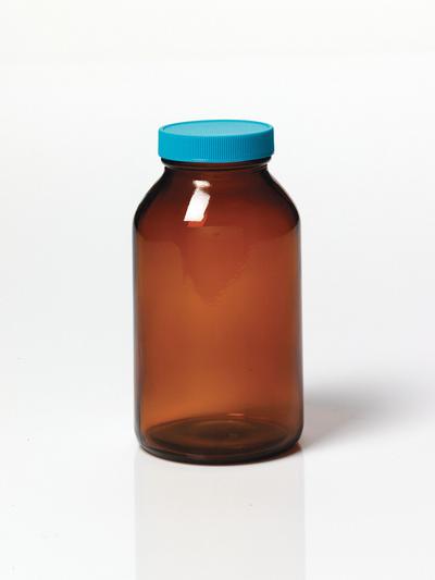 APPROVED VENDOR Sampling Bottle: 1 L, 53-400 mm, Amber, Semi-Volatile Organics - Amber Wide Mouth Glass Lab Bottles