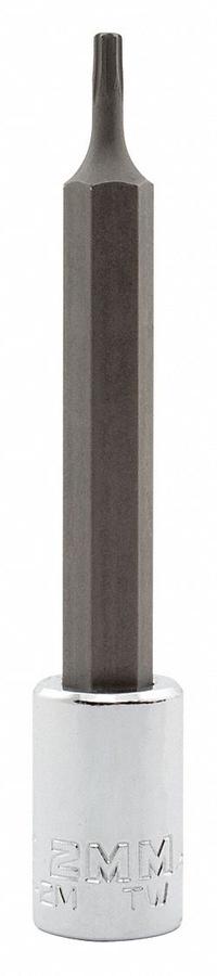 PROTO Socket Bit: 1/4 in Drive Size, Hex Tip, 2 mm Tip Size, 2 3/4 in Overall Lg, Fixed Insert (MPN J4770R-2M). Key specifications — attr1204765: Fixed Insert; attr1204767: PROTO.