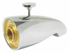 KISSLER Diverter Tub Spout: 3/4 in Connection Size, Slip-Fit Connection, 5 1/4 in Spout Reach (MPN 82-0012). Key specifications — Tub Spout Connection Type: Slip-Fit; Trim Finish: Chrome; Tub Spout Material: Die Cast Steel; Brand: KISSLER.