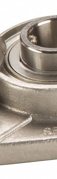 NTN 4 Bolt Flange Bearing: Radial Ball, 2 3/16 in Bore, SS, Set Screws, 6 3/8 in Lg, 2 19/64 in Wd (MPN SUCF211-35CCFG1). Key specifications — Bore Type: Cylindrical; Brand: NTN; Lubricant Material: FDA/USDA-H1 Solid Grease; Mounting Bolt Size: 5/8 in; System of Measurement: Inch; Included Bearing Cap: Closed Cap.