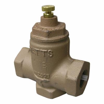 Watts Flow Check Valve: Iron, 1 1/4 in Pipe Size, 1 1/4 in FNPT, FNPT, 1 1/4 in FNPT - Hydronic Flow Check Valves