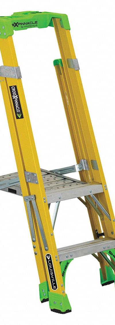 LOUISVILLE LADDER Platform Stepladder: Fiberglass - Leaning Podium Ladders
