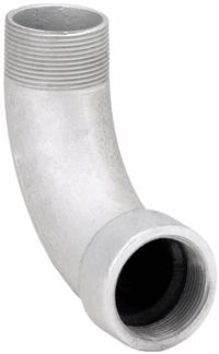 Elbow, 90 Degrees: Iron, Electroplated, ELMF, 2 in Trade Size, Female to Male, NPT (MPN ELMFL90-200). Key specifications — Ends - Hazardous Fittings: 2 in FNPT x 2 in MNPT; Material: Iron; Finish: Electroplated; Brand: APPLETON ELECTRIC.