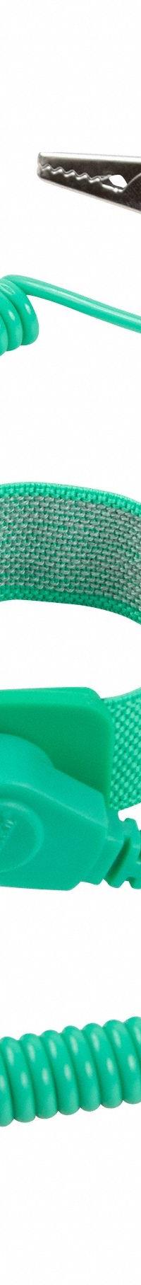 ECLIPSE Static Control Wrist Strap: Elastic, Green, Green, 1 Strap Conductors, 10 ft Cord Lg - Max (MPN 900-132). Key specifications — Brand: ECLIPSE; Cord Color: Green; Strap Color: Green; Cord Shape: Coiled.