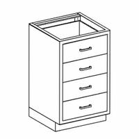 Base Cabinet: 35 1/4 in Overall Ht, 22 in Overall Dp, 24 1/8 in Overall Wd, Stainless Steel, 0 Doors (MPN AE24HS). Key specifications — Product Type: Base Cabinet; Brand: BLICKMAN; Material: Stainless Steel; Standing Style: Wall Mounted; Cabinet Type: Base Cabinets.