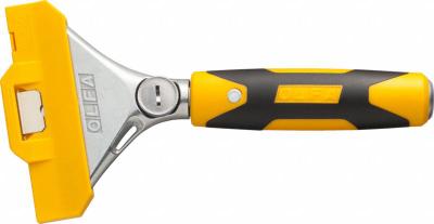 OLFA Scraper: Bld. Mat. Carbon Steel, Hdl. Mat. Metal, Stiff, Straight Bld. Shape - Floor Scrapers